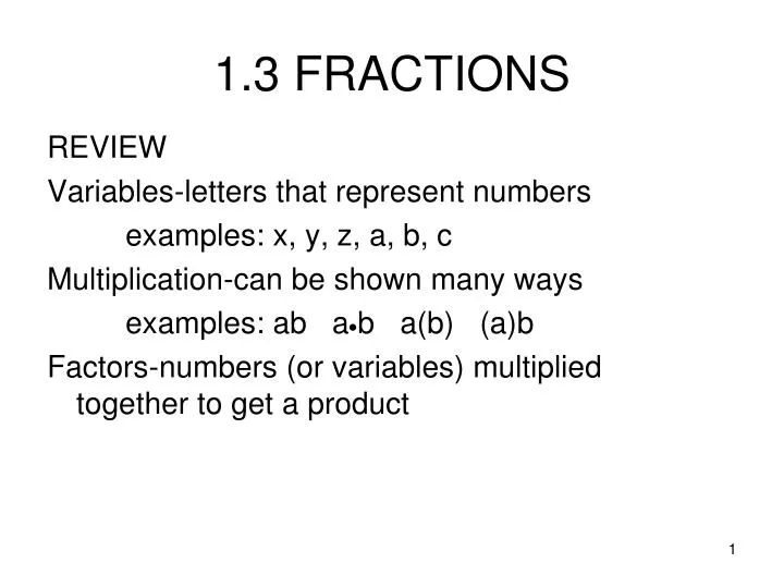 1 3 fractions