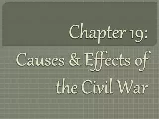 Chapter 19: Causes &amp; Effects of the Civil War
