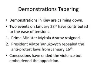 Demonstrations Tapering