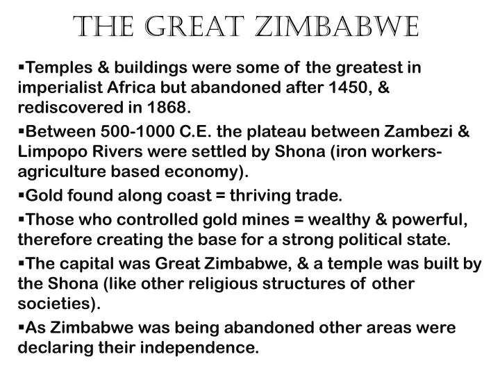 the great zimbabwe