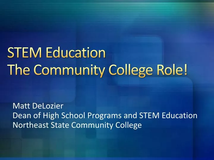 stem education the community college role