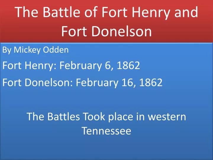 the battle of fort henry and fort donelson
