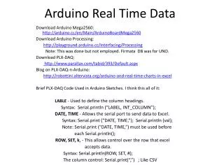 Arduino Real Time Data