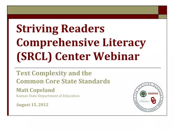 striving readers comprehensive literacy srcl center webinar