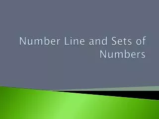 Number Line and Sets of Numbers