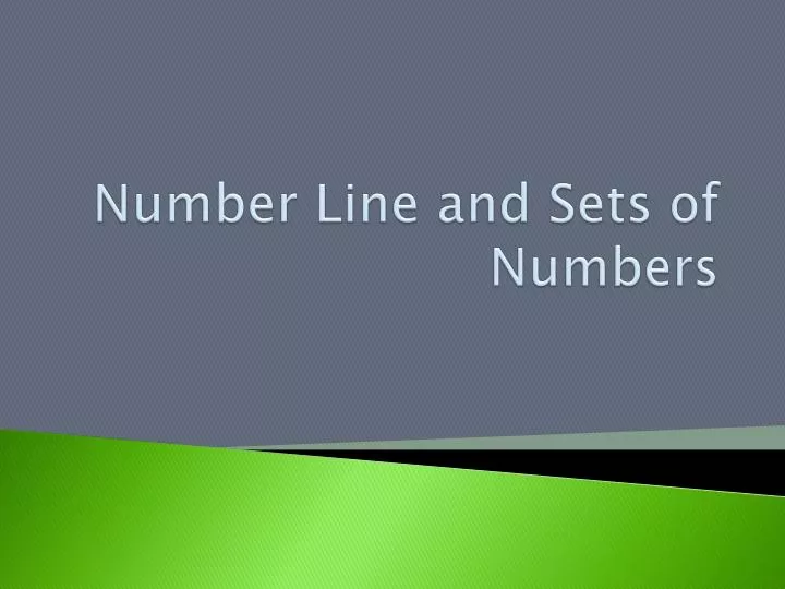 number line and sets of numbers