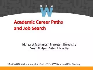 Academic Career Paths and Job Search