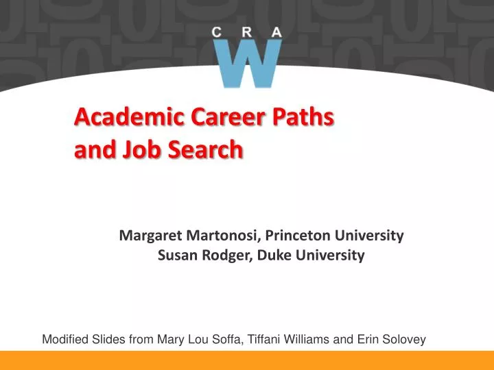 academic career paths and job search