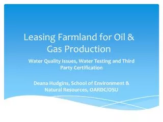 Leasing Farmland for Oil &amp; Gas Production