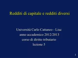 redditi di capitale e redditi diversi