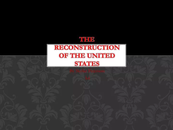 the reconstruction of the united states