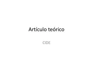 art culo te rico