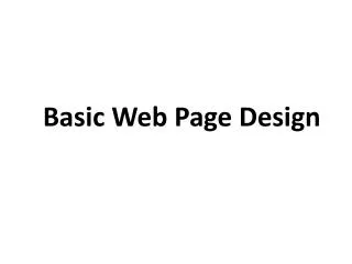 Basic Web Page Design