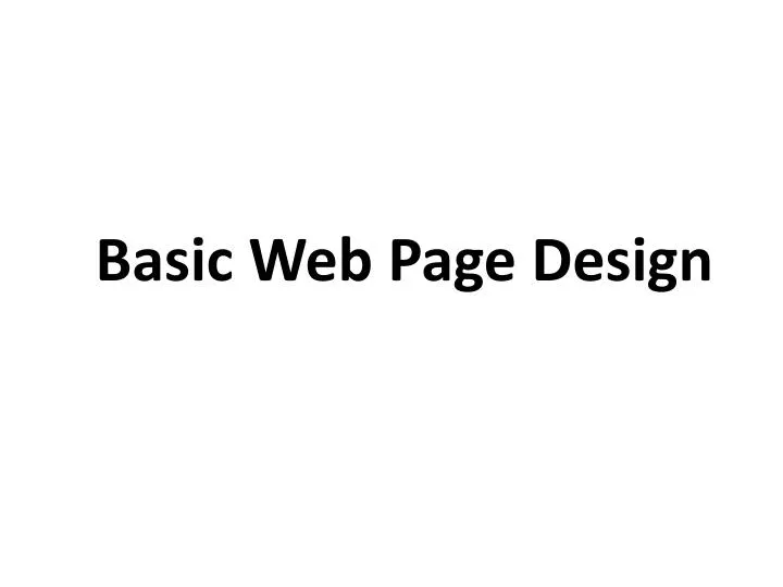 basic web page design