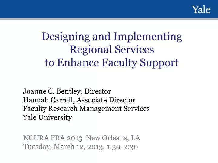 designing and implementing regional services to enhance faculty support