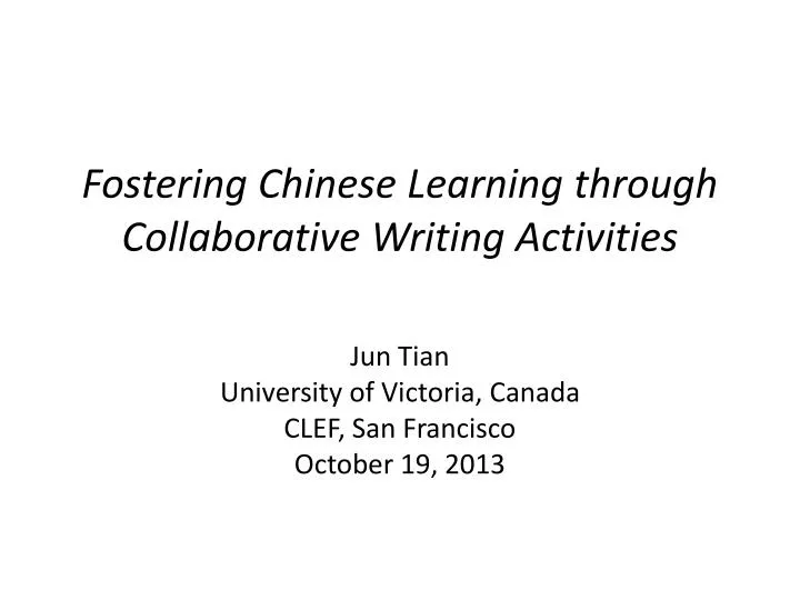 fostering chinese learning through collaborative writing activities