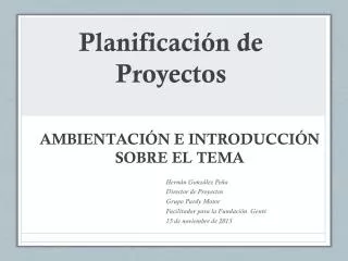 planificaci n de proyectos