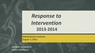 Response to Intervention 2013-2014