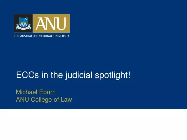 eccs in the judicial spotlight