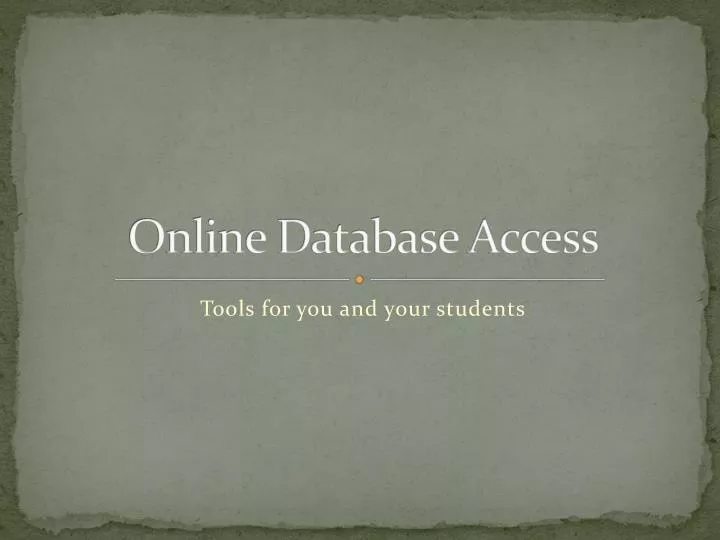 online database access