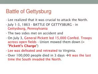 battle of gettysburg