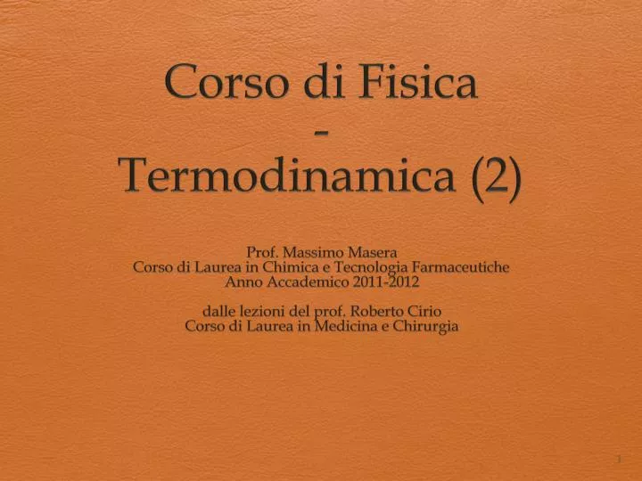 corso di fisica termodinamica 2