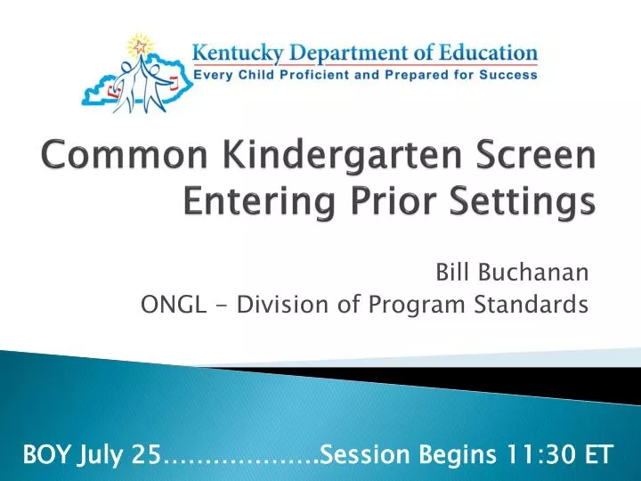 common kindergarten screen entering prior settings