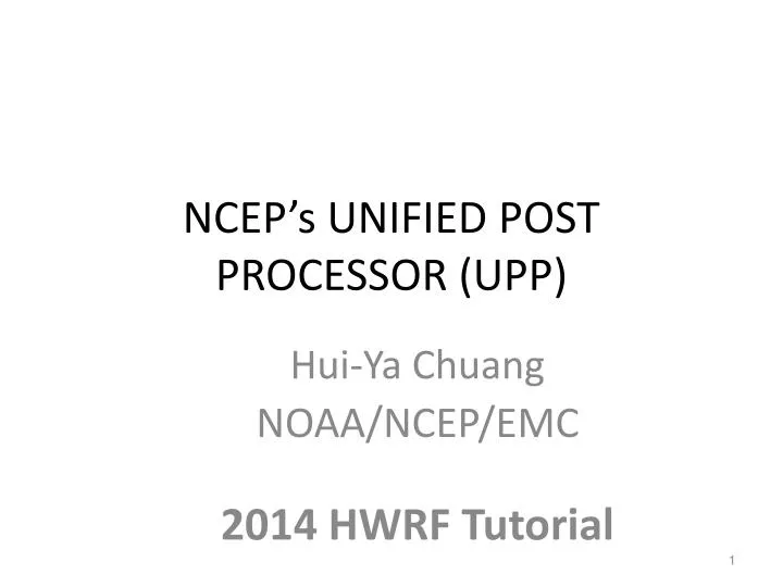 ncep s unified post processor u pp