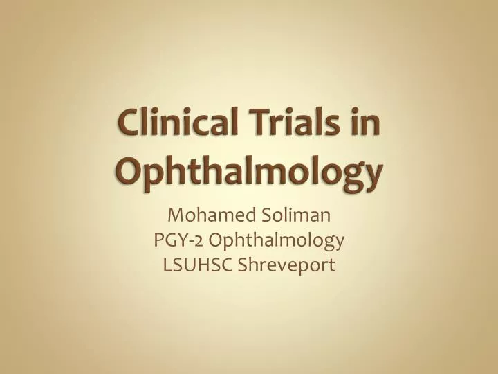 clinical trials in ophthalmology