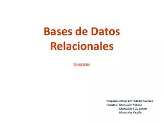 Bases de Datos Relacionales