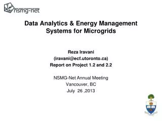 Data Analytics &amp; Energy Management Systems for Microgrids