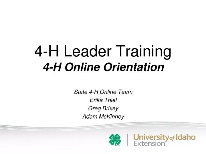4 h leader training 4 h online orientation