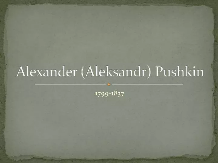 alexander aleksandr pushkin