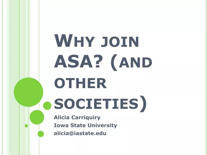 why join asa and other societies