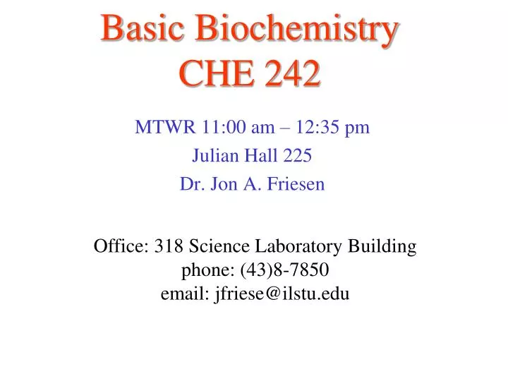 basic biochemistry che 242