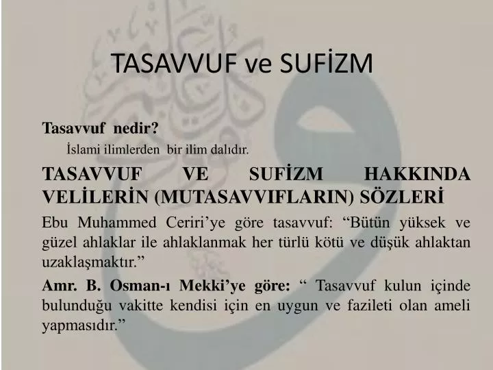 tasavvuf ve suf zm