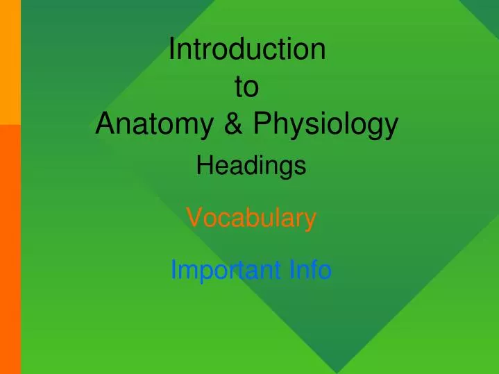 introduction to anatomy physiology
