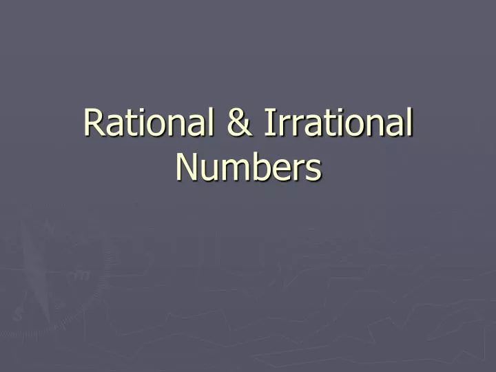 rational irrational numbers