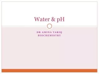 Water &amp; pH