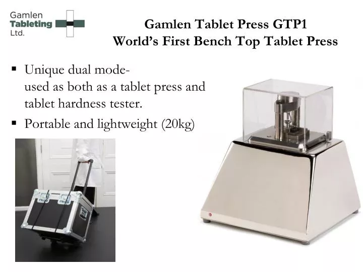 gamlen tablet press gtp1 world s first bench top tablet press