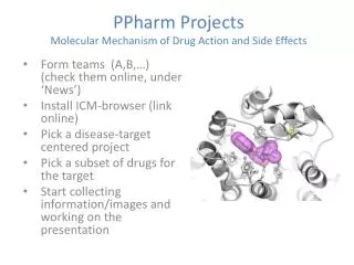 PPharm Projects Molecular Mechanism of Drug Action and Side Effects
