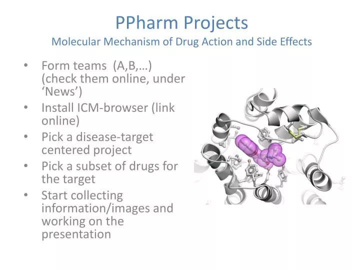 ppharm projects molecular mechanism of drug action and side effects