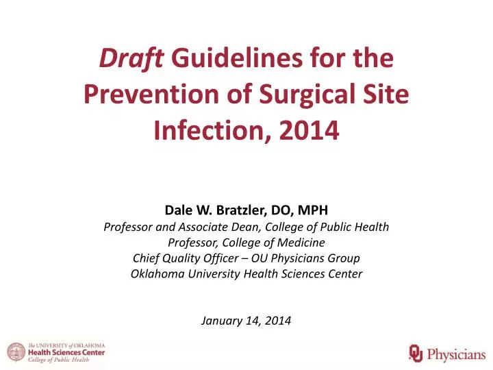 draft guidelines for the prevention of surgical site infection 2014