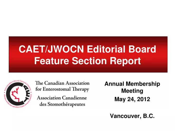 caet jwocn editorial board feature section report