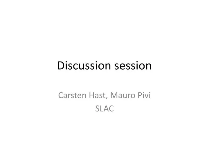 discussion session