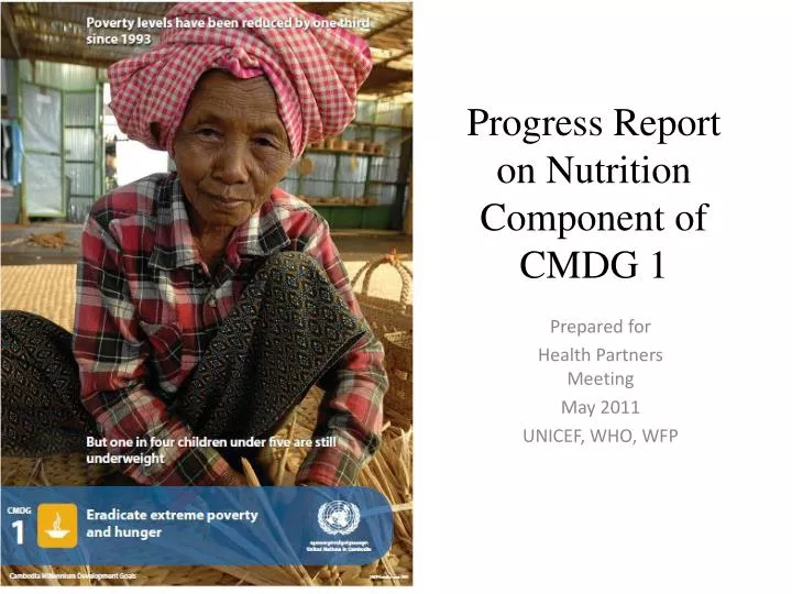 progress report on nutrition component of cmdg 1