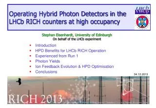 Operating Hybrid Photon Detectors in the LHCb RICH counters at high occupancy