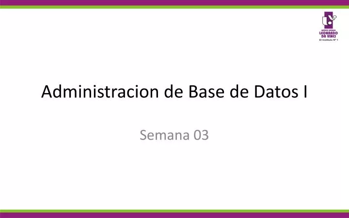 administracion de base de datos i