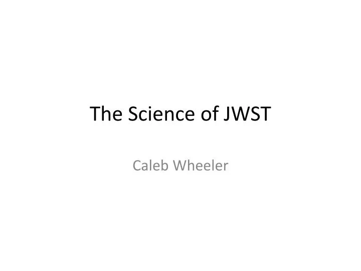 the science of jwst