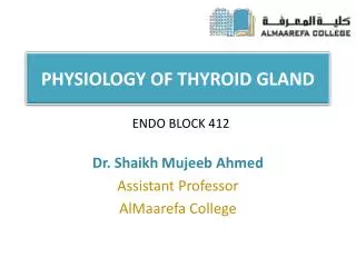PHYSIOLOGY OF THYROID GLAND